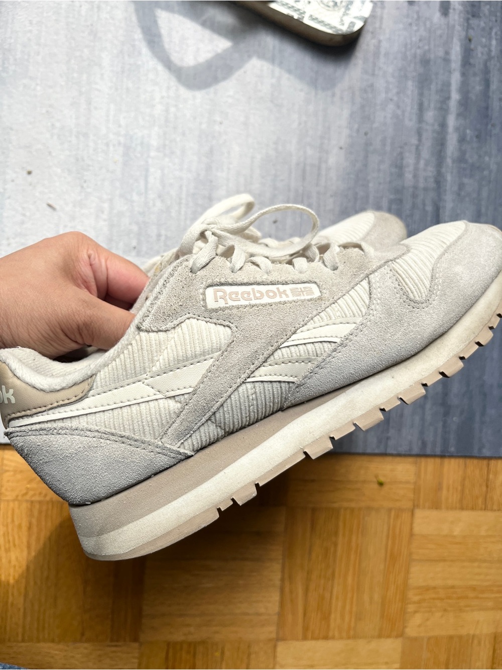 Reebok Cream/Tan Suede Low-Top Sneakers